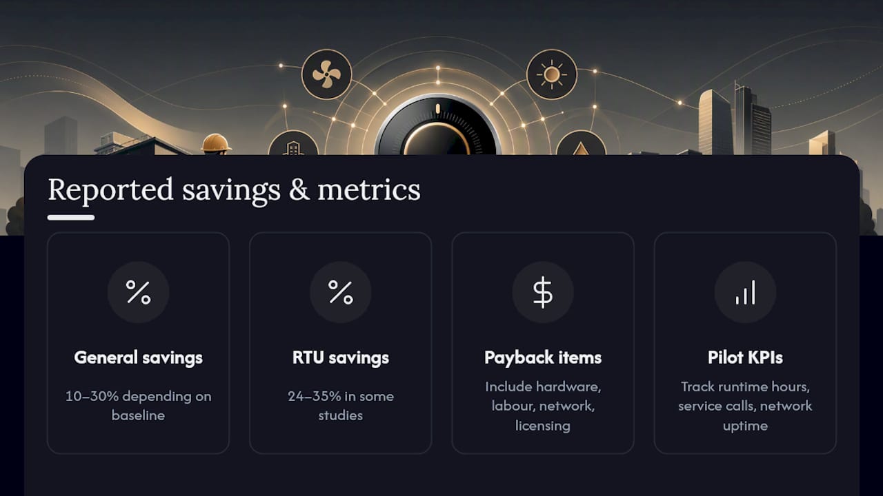 Commercial HVAC savings ranges and payback factors