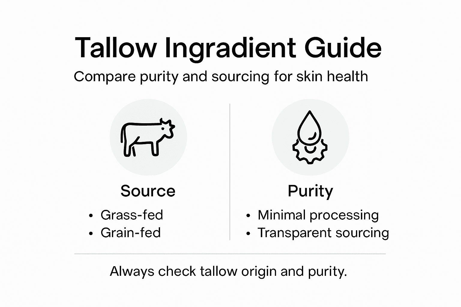 Infographic showing tallow source and purity