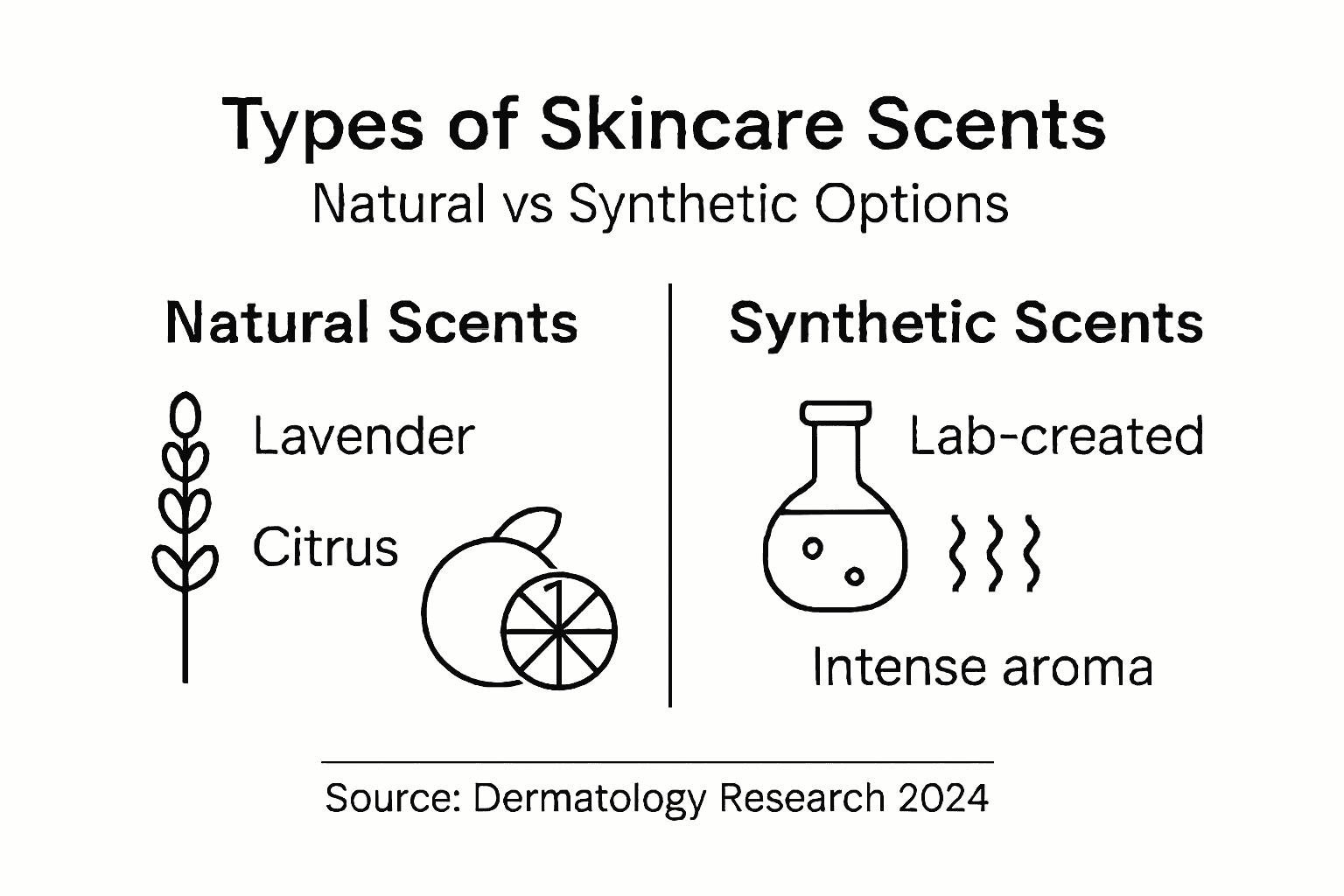 Infographic displaying types of skincare scents