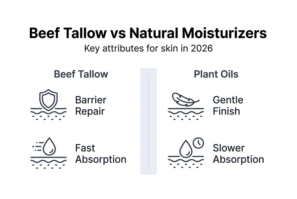 Infographic comparing beef tallow to plant oils