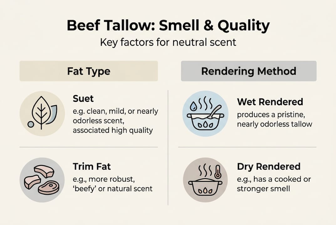 Infographic comparing tallow types and rendering