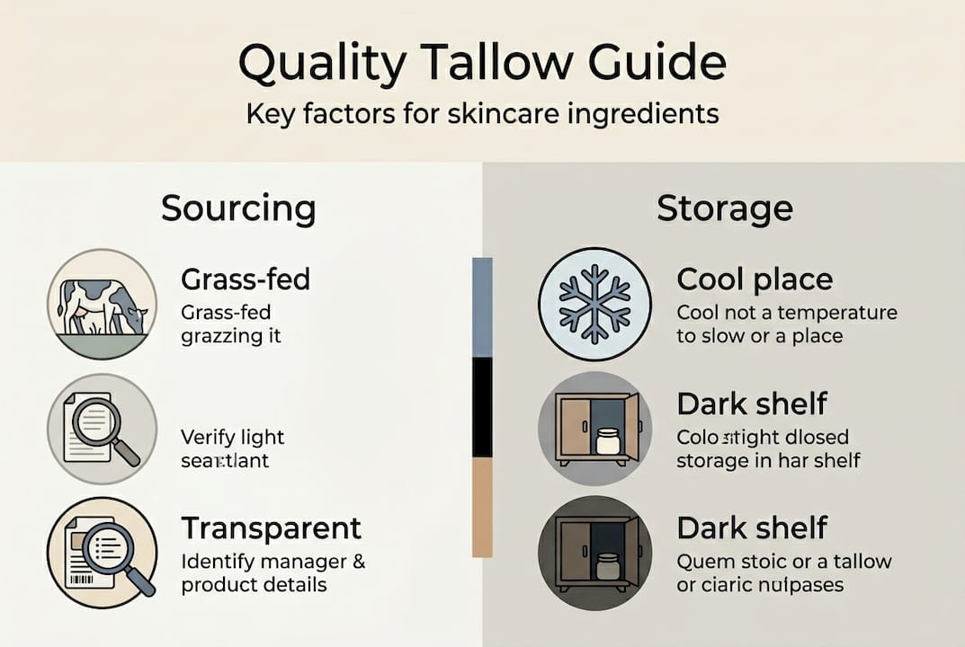 Infographic on quality tallow sourcing and storage