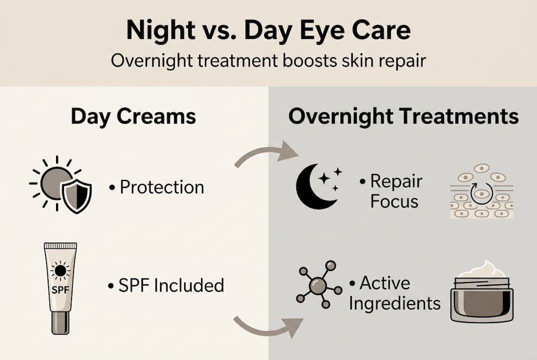 Infographic contrasting day and overnight eye care