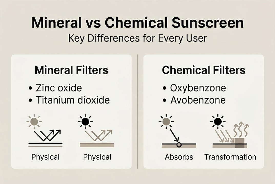 Infographic mineral versus chemical sunscreen comparison