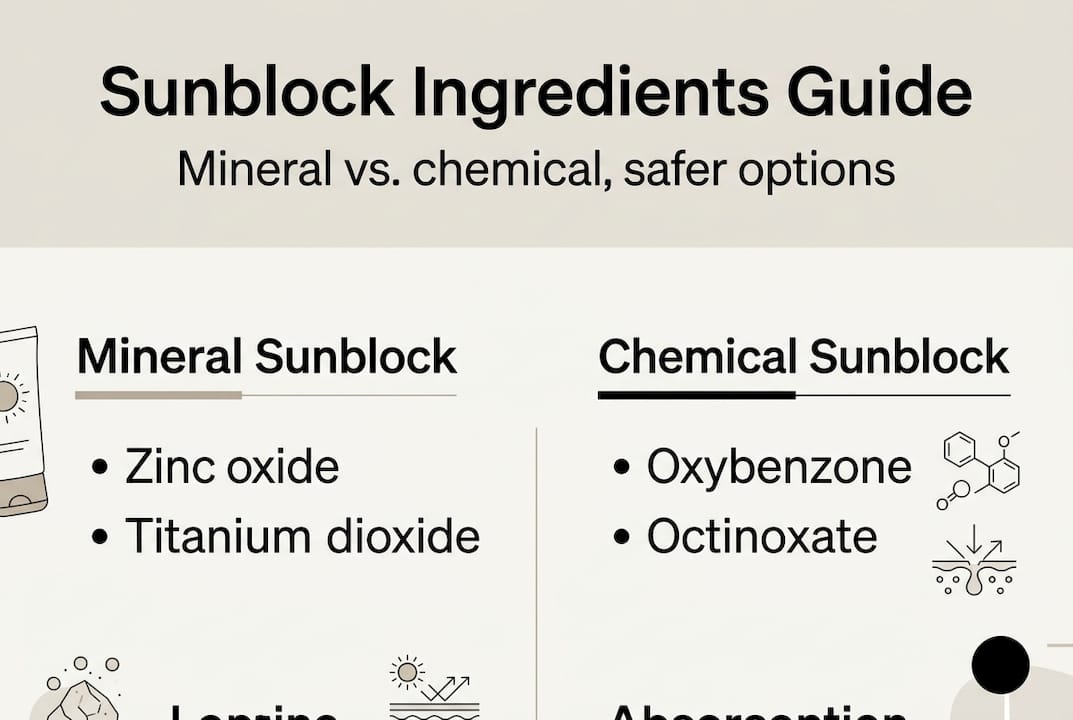Infographic compares mineral and chemical sunblocks