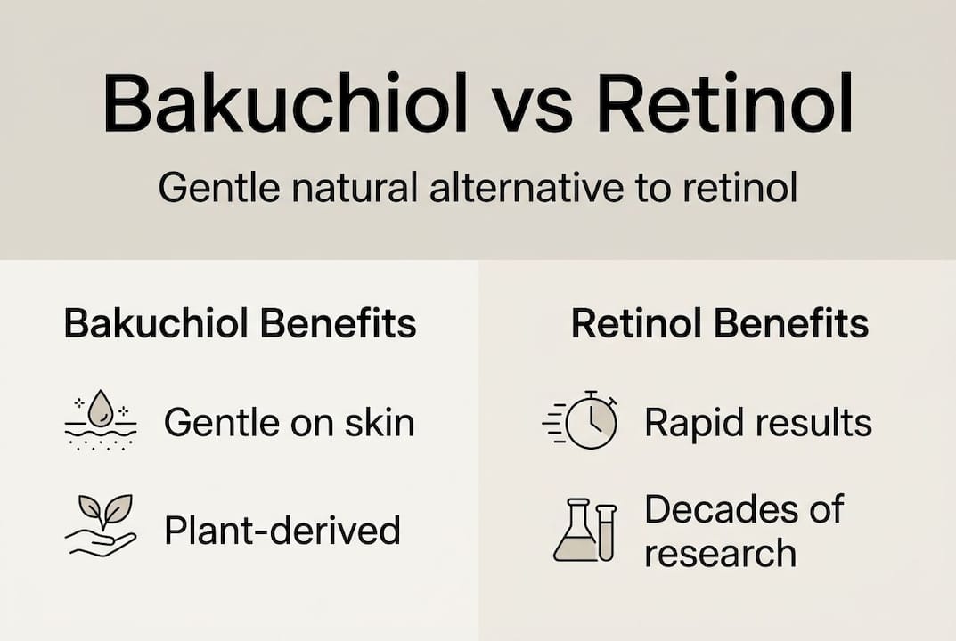 Infographic comparing bakuchiol and retinol benefits