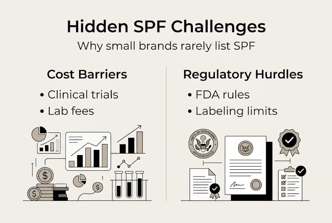 Infographic showing SPF barriers for small brands