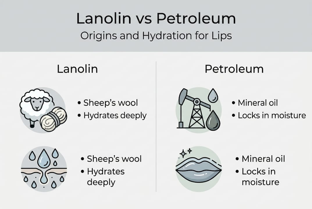 Lanolin and petroleum hydration infographic
