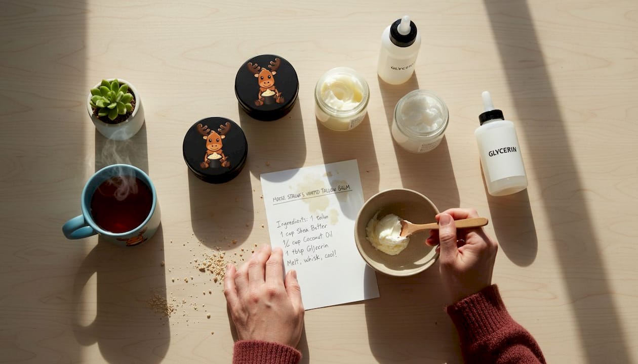 Ingredients for natural moisturizers on table