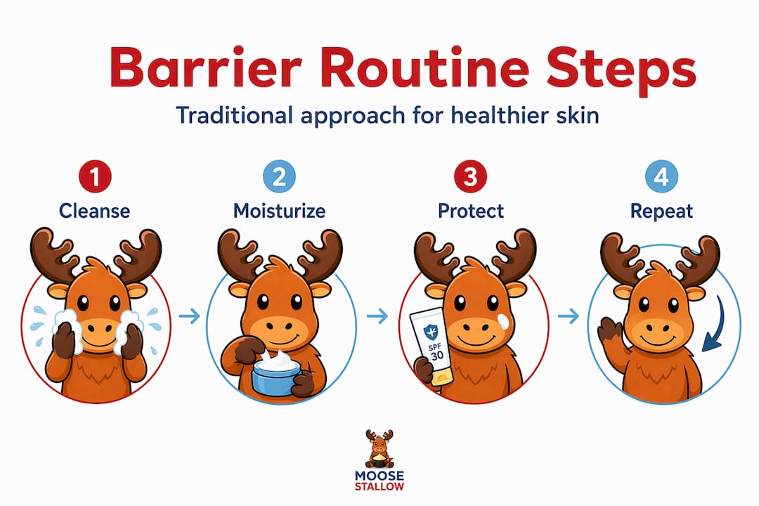 Infographic of traditional skincare steps
