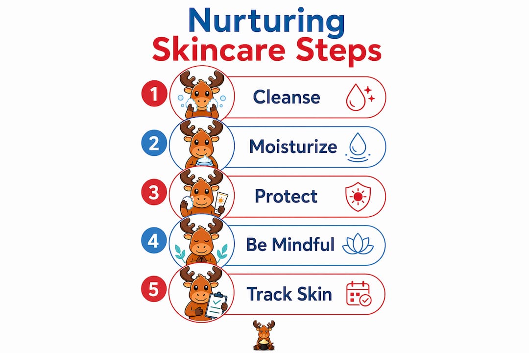 Infographic outlining skincare ritual steps