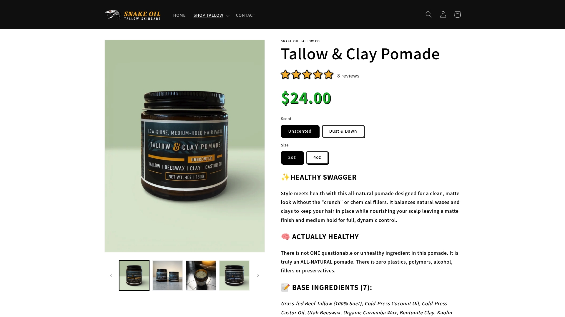 https://snakeoiltallow.com/products/tallow-clay-pomade