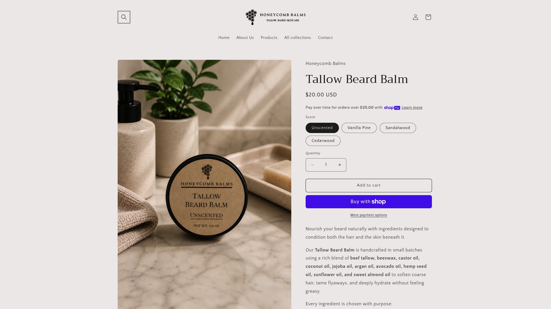 https://honeycombbalms.com/products/unscented-tallow-beard-balm