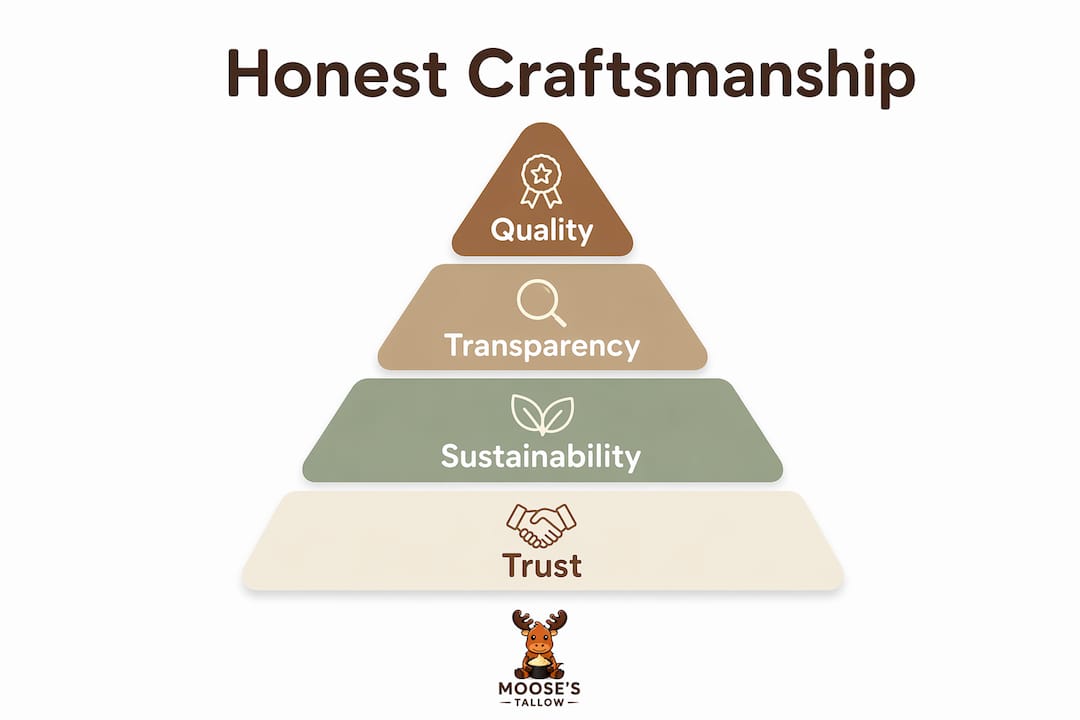 Infographic showing benefits hierarchy of honest craftsmanship