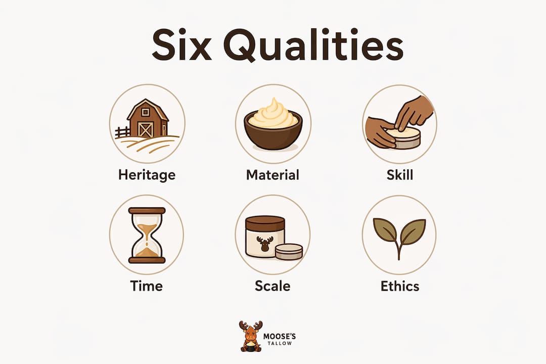 Infographic displaying six qualities of honest craftsmanship