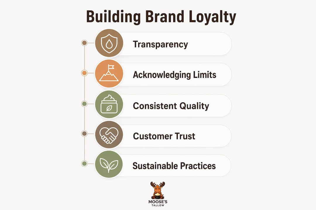 Infographic illustrating steps to build ethical brand loyalty