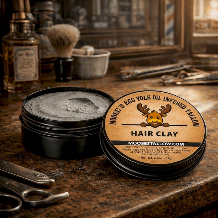 Tallow Hair Clay infused with Egg Yolk Oil