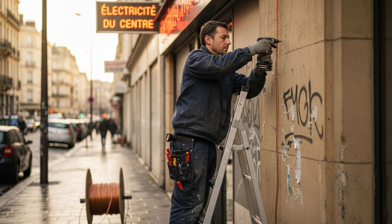Technicien spécialisé dans l'installation de systèmes de protection contre la foudre
