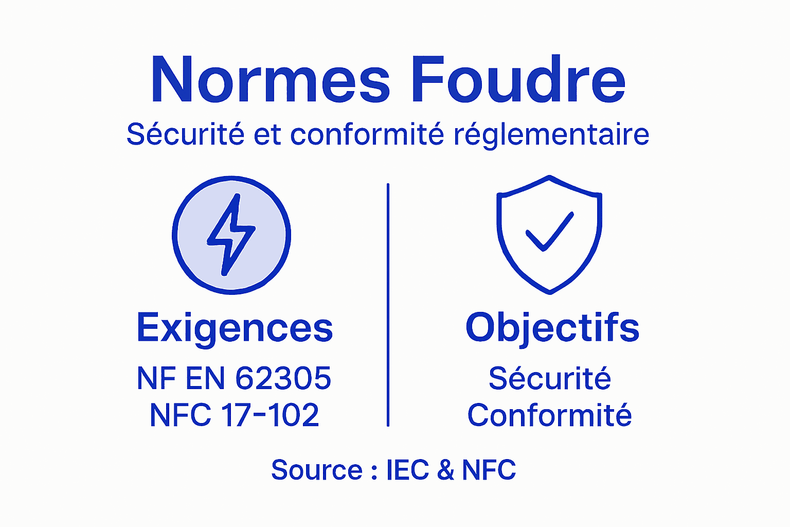 Découvrez notre infographie dédiée aux normes de sécurité liées à la protection contre la foudre et à la conformité réglementaire. Un aperçu clair et synthétique pour mieux comprendre les exigences et assurer la sécurité de vos installations.