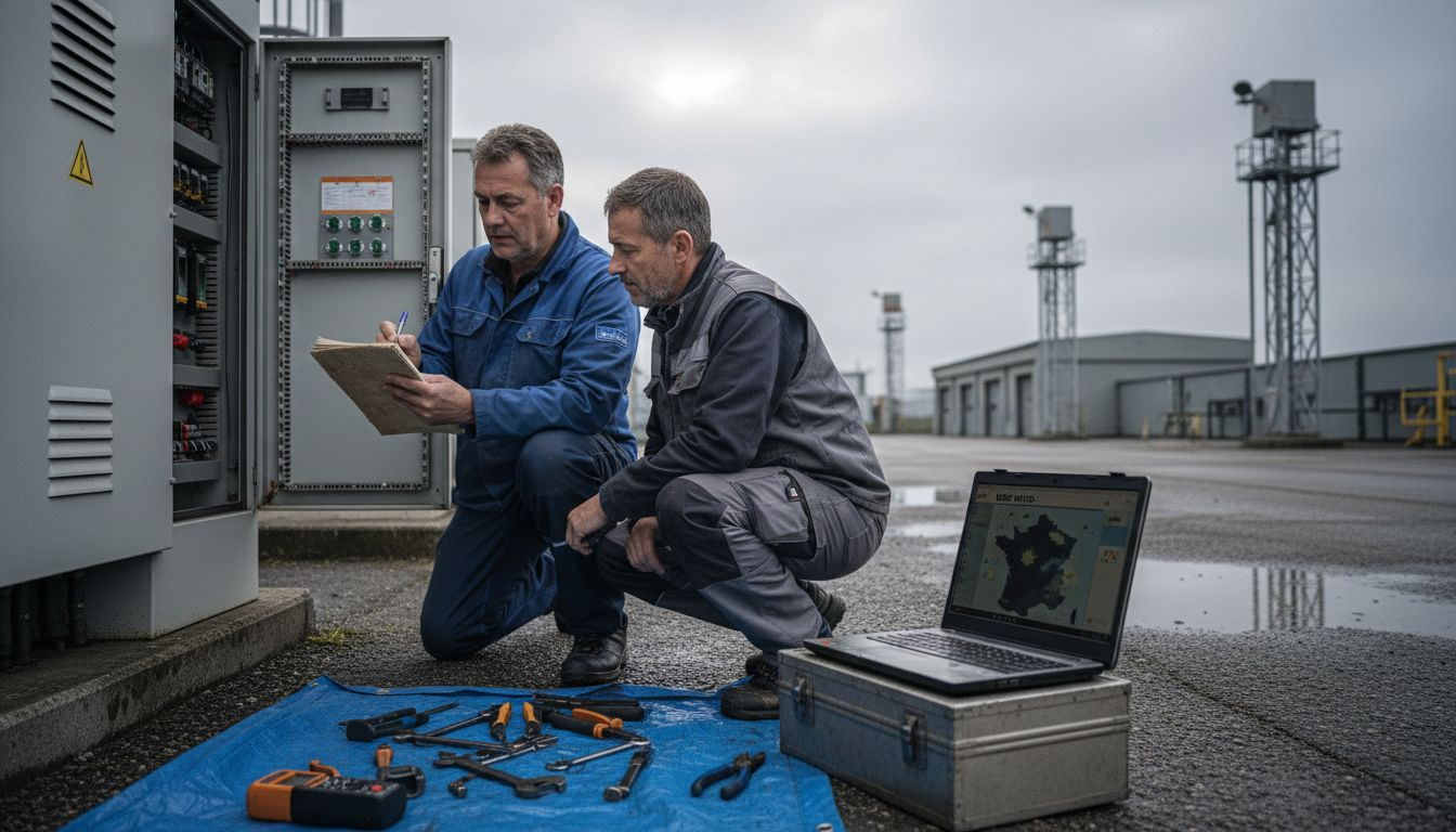 Remise en état d’un site industriel après un épisode orageux