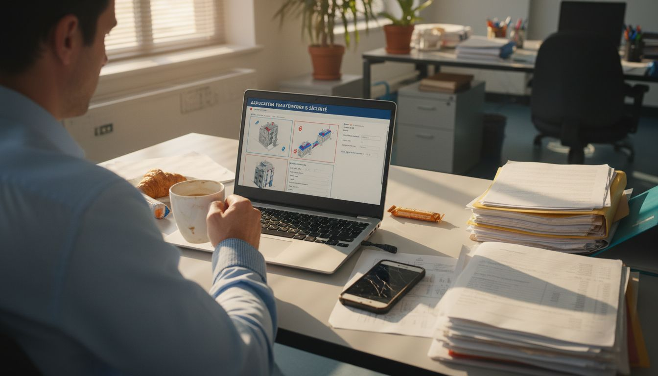 Un responsable qui utilise une application dédiée pour assurer la protection contre la foudre.