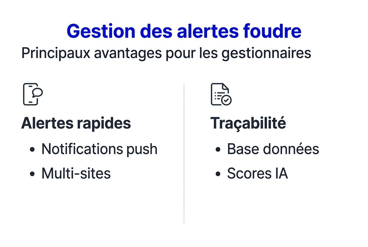 Infographie : tout ce qu’il faut savoir sur la gestion des alertes foudre, avec les points essentiels à retenir
