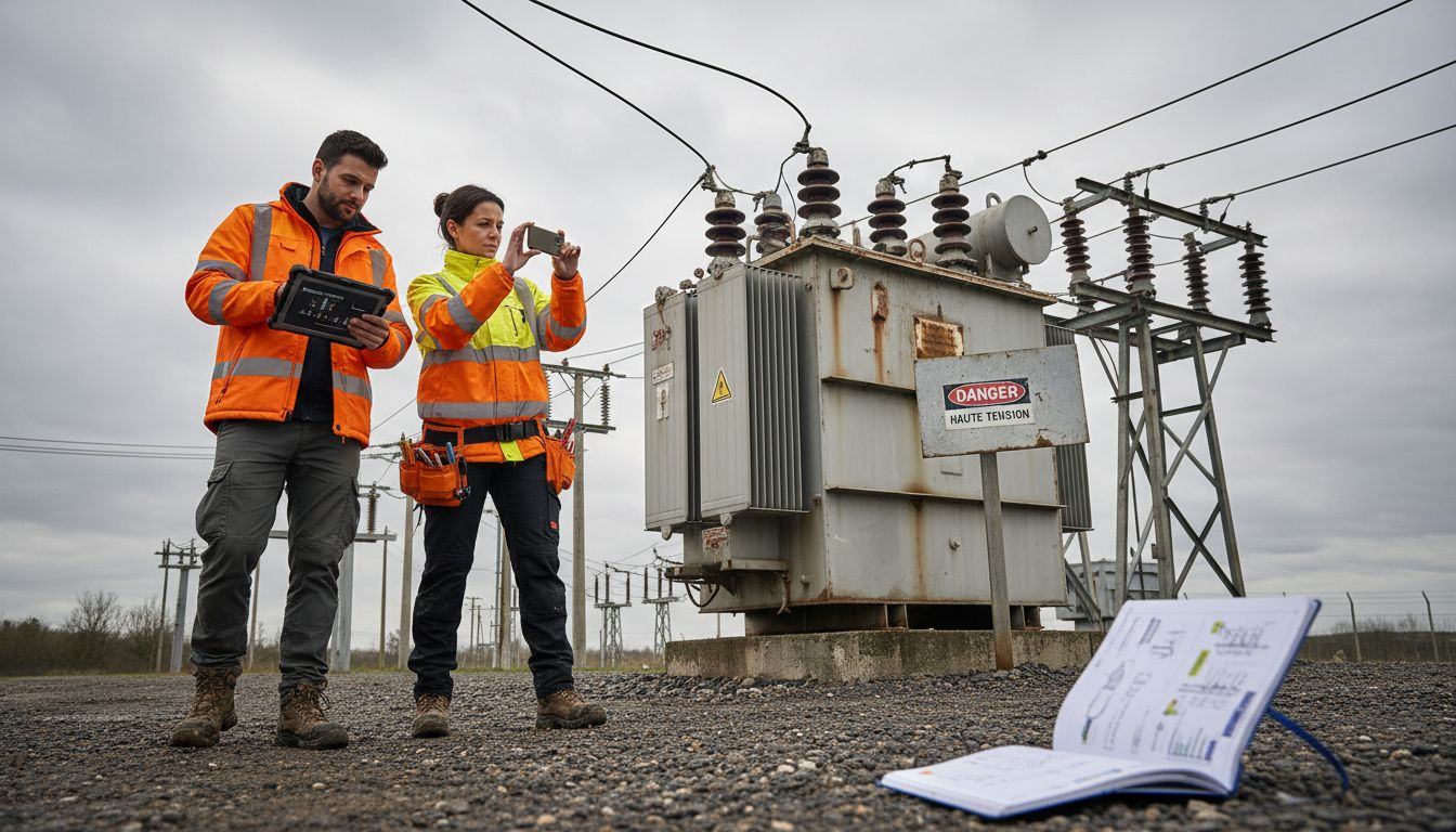 Des techniciens procèdent à une inspection du site industriel suite à l’incident.