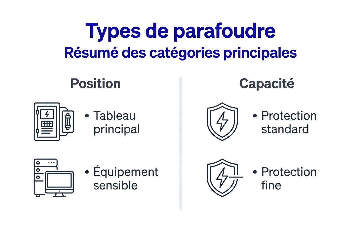 Infographie : les différentes catégories de parafoudres