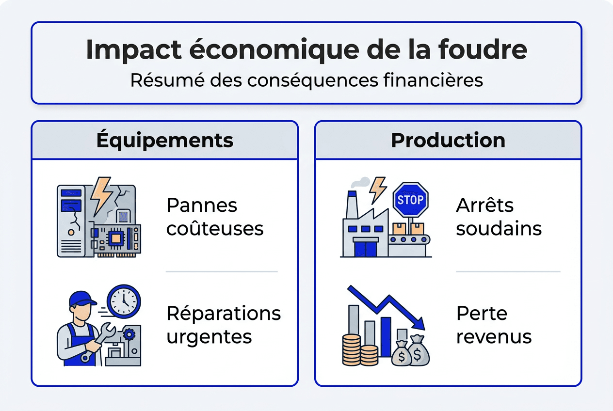 Infographie : quels impacts économiques provoque la foudre ?