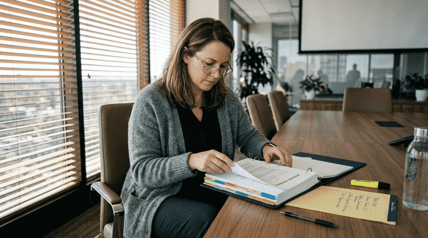 Professional reviewing business operating agreement