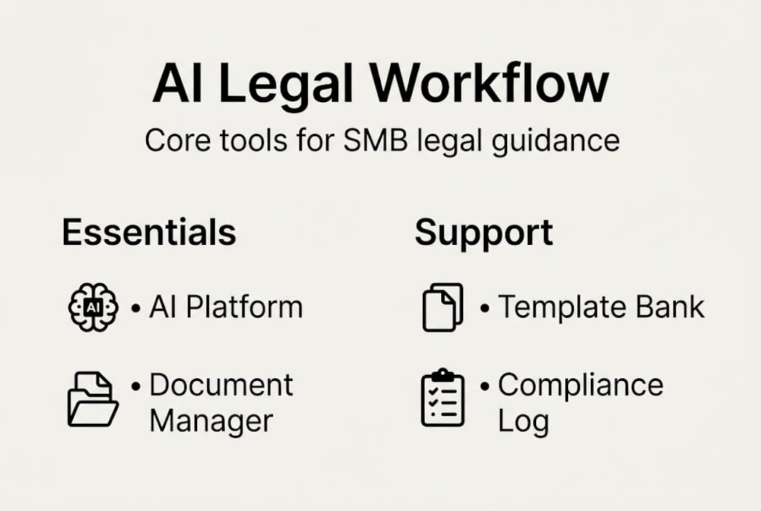 Infographic core tools for AI legal workflow
