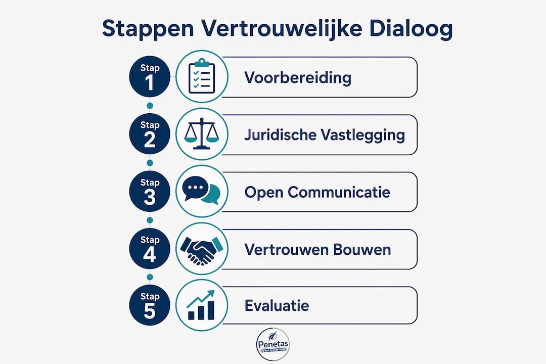 Infographic: stapsgewijs naar een vertrouwelijk zakelijk gesprek