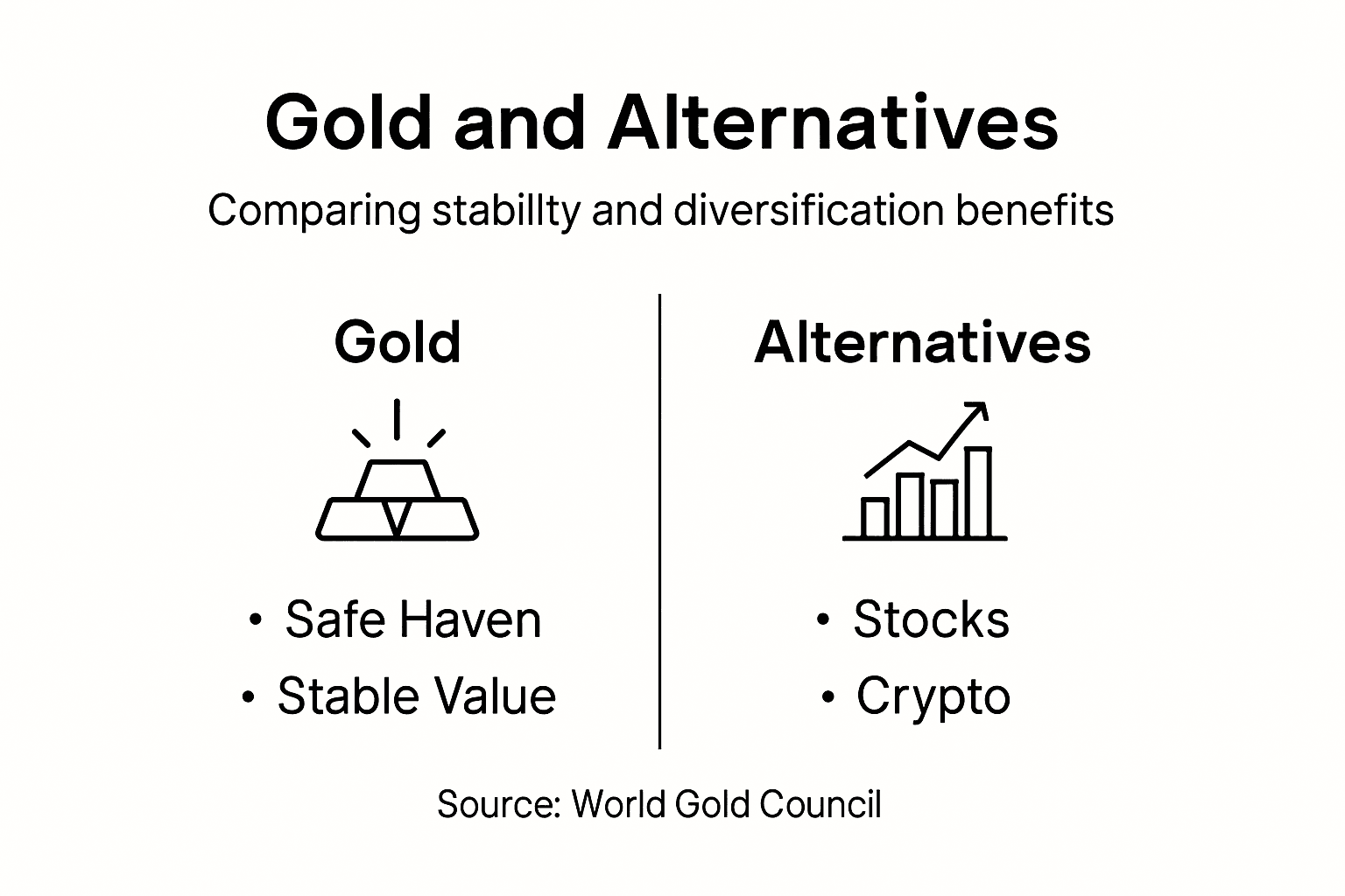 Infographic comparing gold and other assets