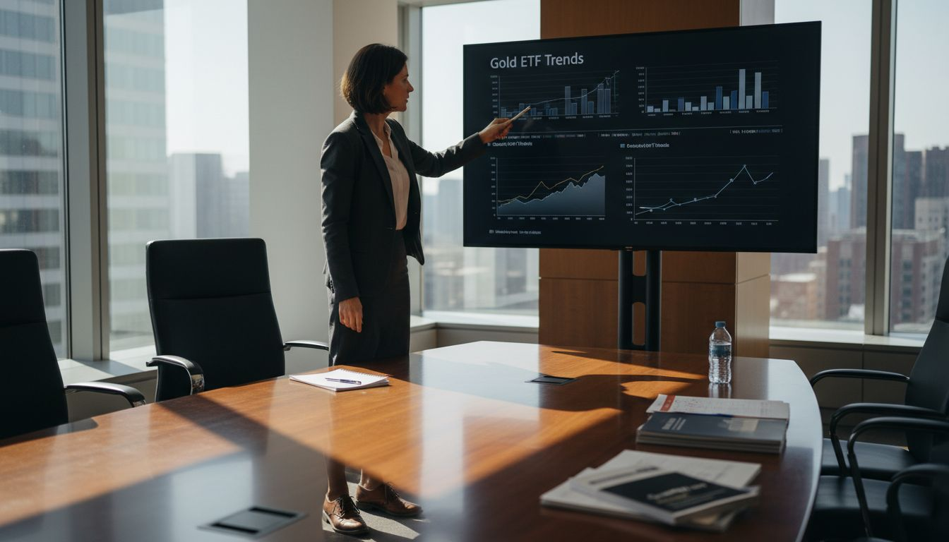 Fund manager reviewing gold ETF performance