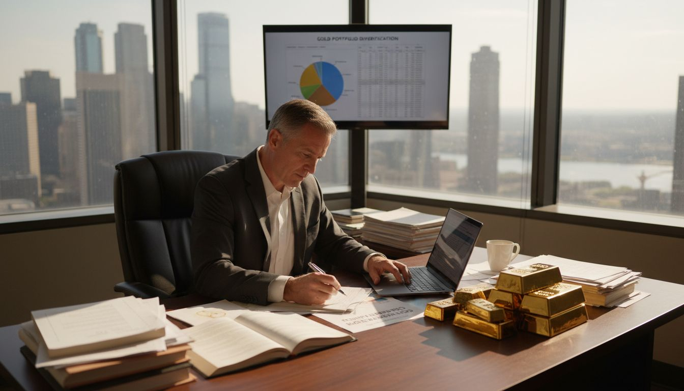Advisor reviewing gold investment diversification
