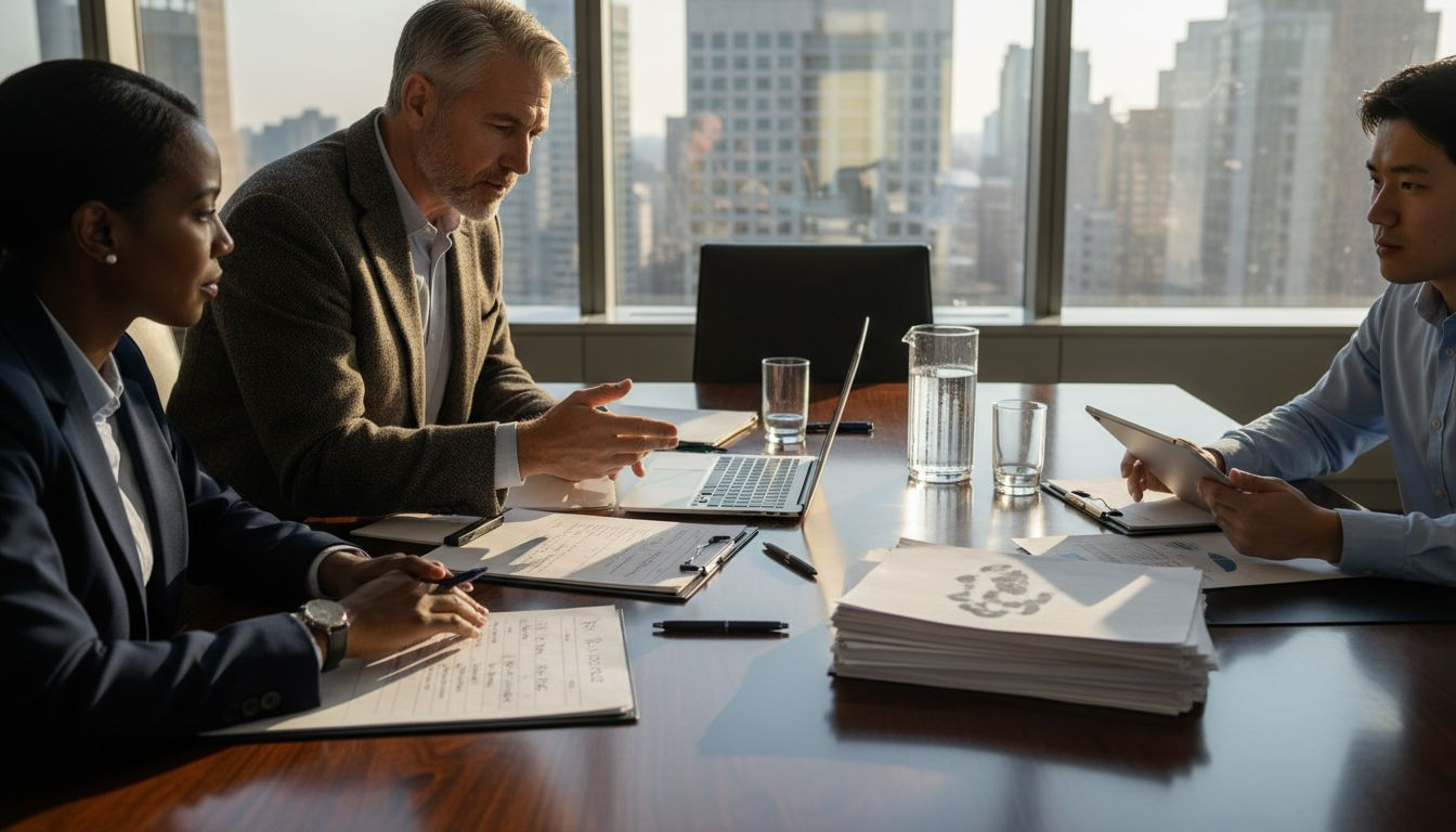 Team discussing gold trading risk controls