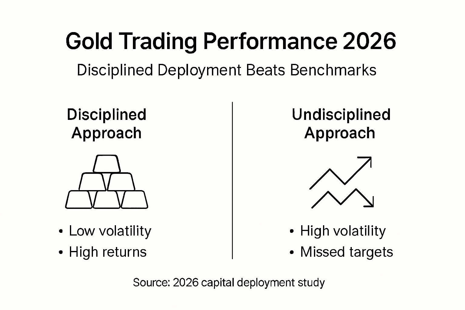 Infographic comparing gold trading performance