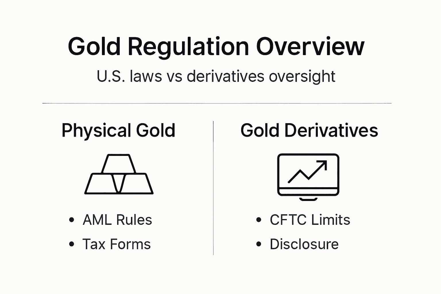 Infographic on physical gold and derivatives regulations