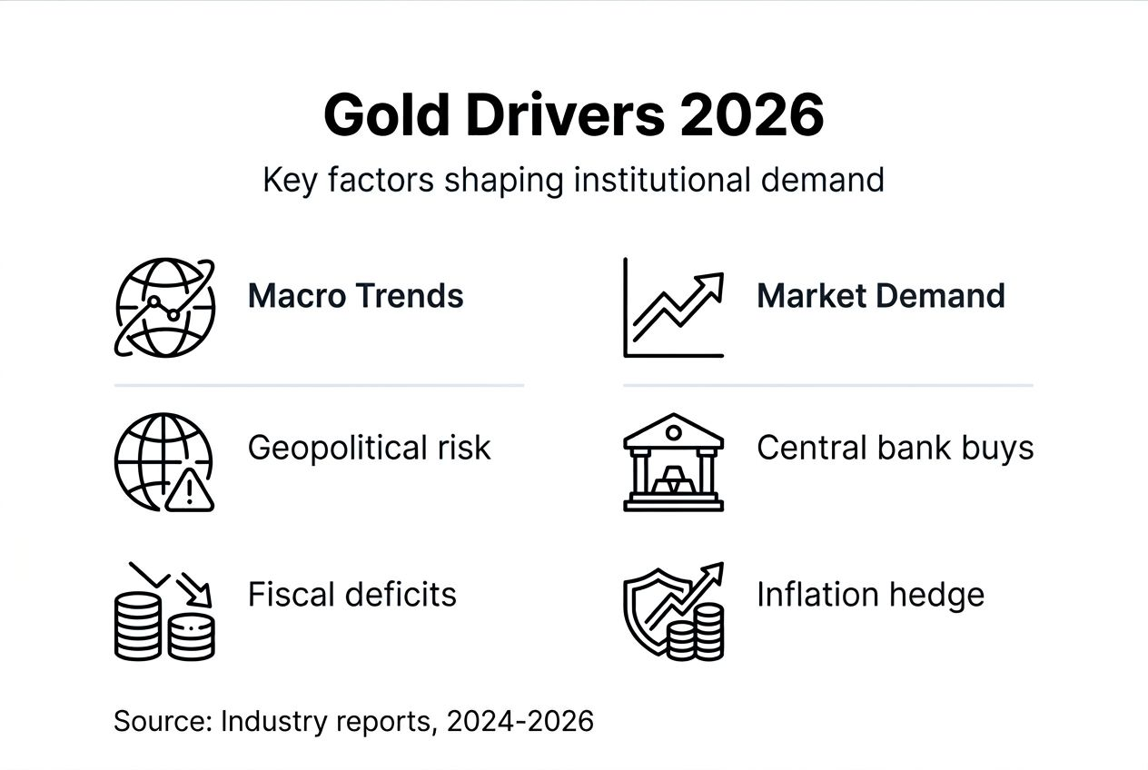 Infographic of gold drivers for institutions 2026