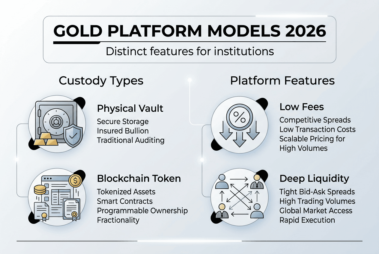 Infographic comparing gold trading models
