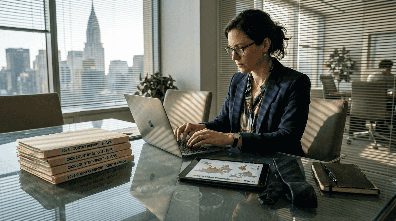 Analyst studying global gold market trends