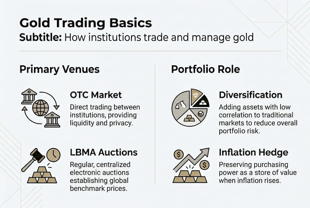 Infographic on institutional gold trading basics
