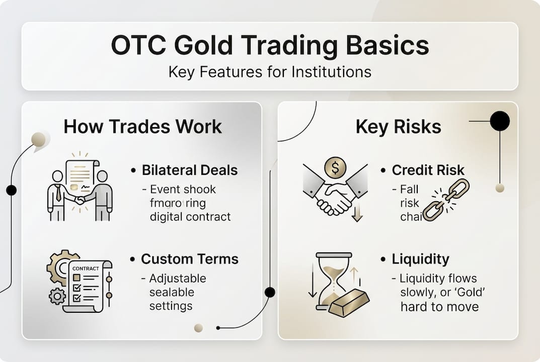 Infographic summarizing OTC gold trading features