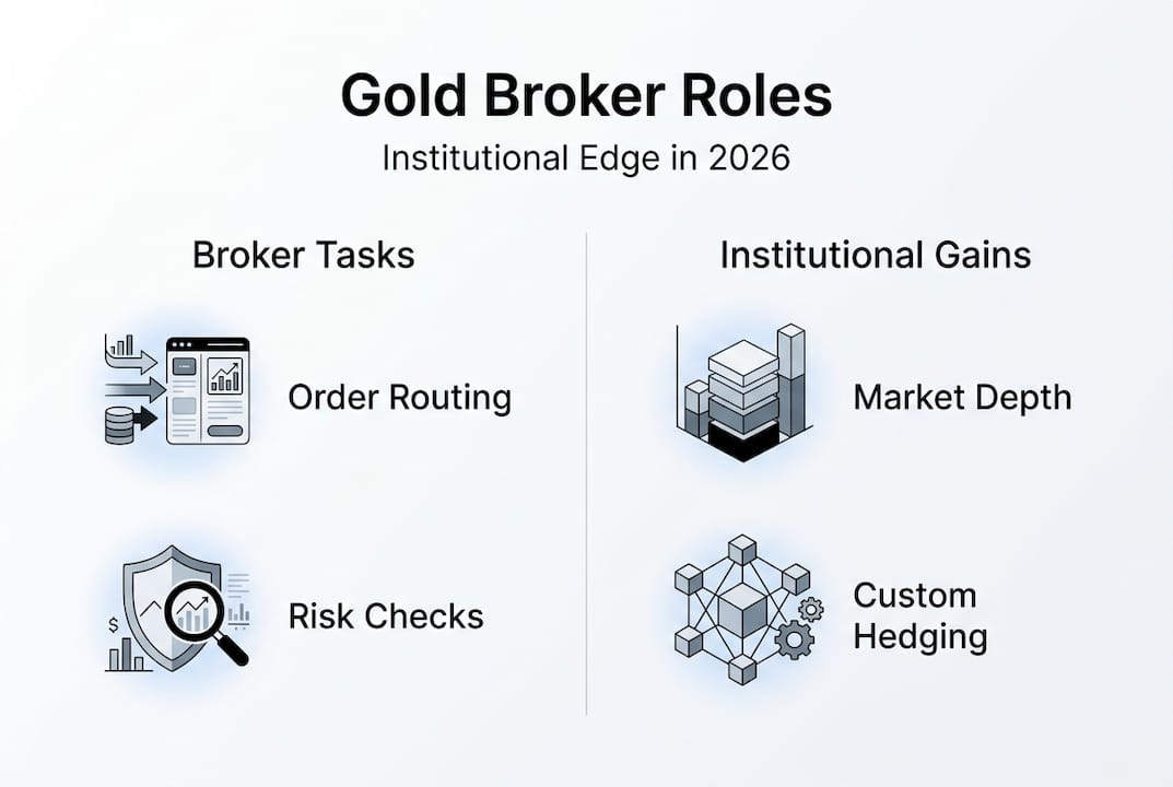 Infographic outlining key gold broker roles