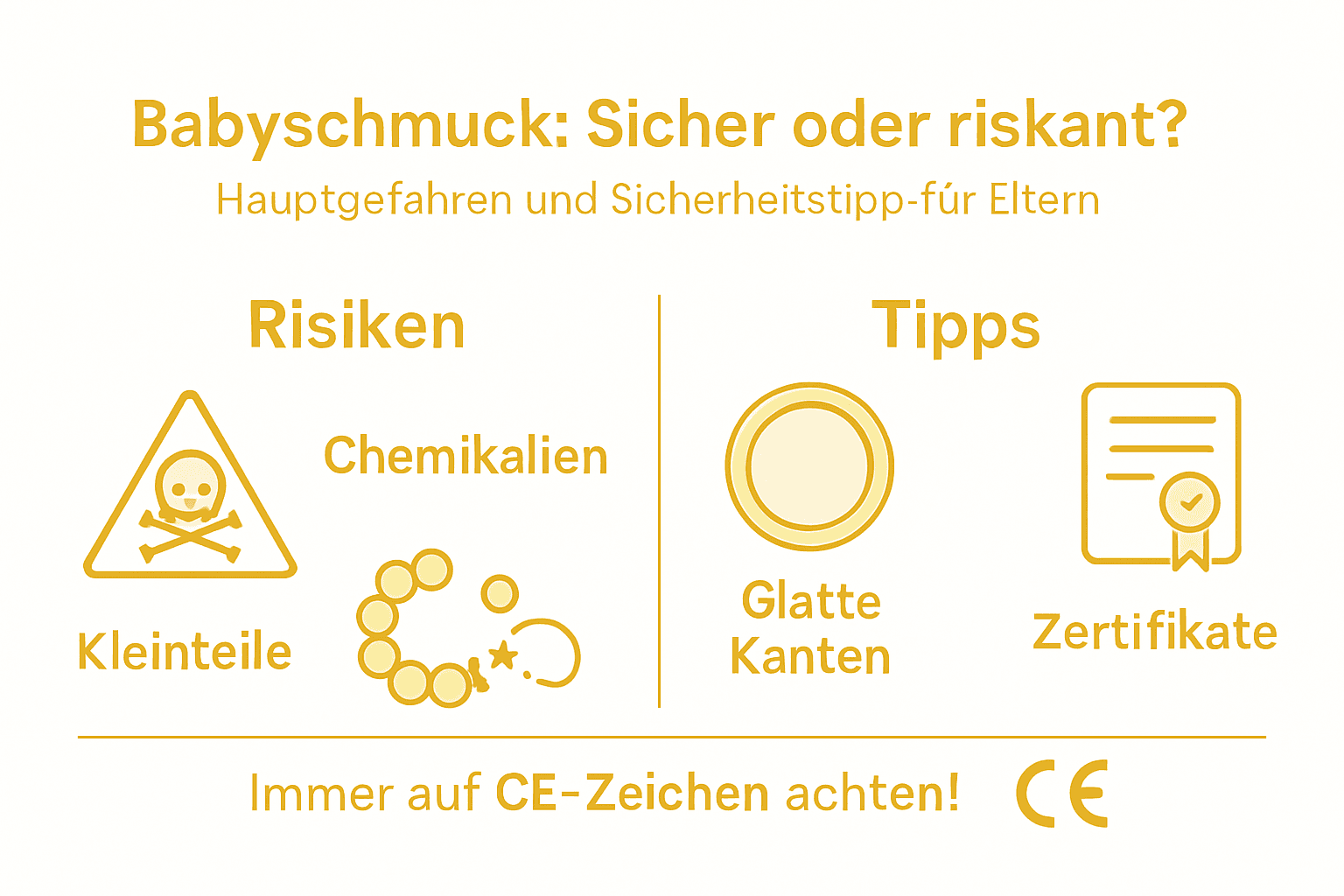 Infografik: Worauf Eltern beim Schmuck für Babys achten sollten – Risiken und praktische Empfehlungen