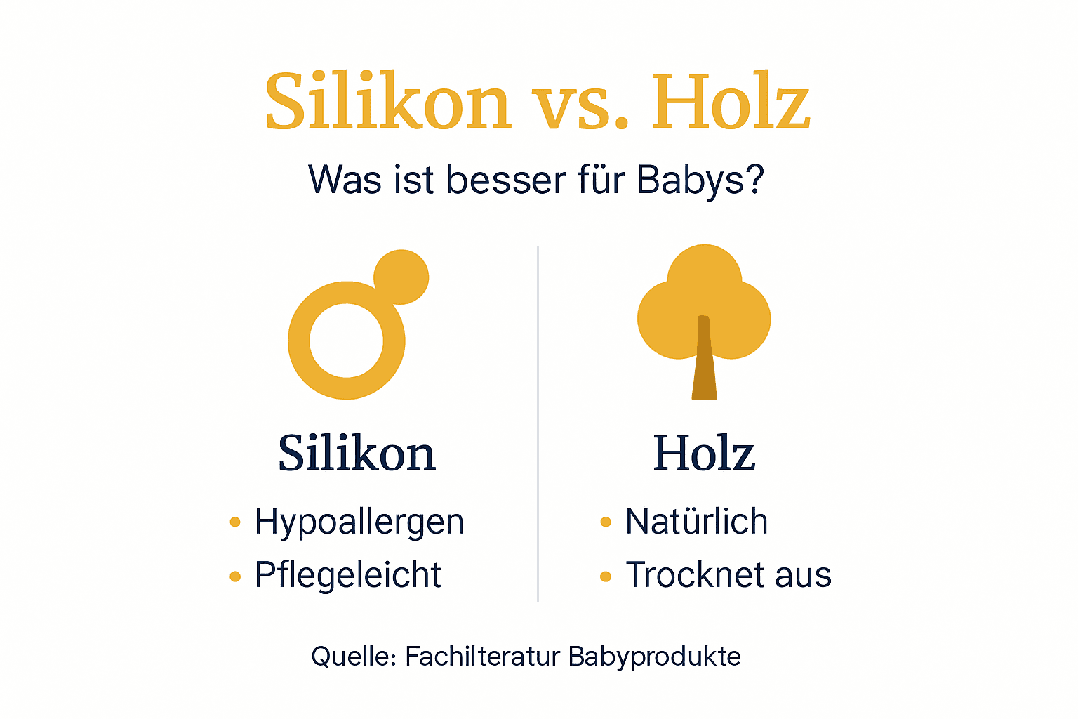 Infografik: Babyschmuck – Silikon oder Holz? Ein Vergleich