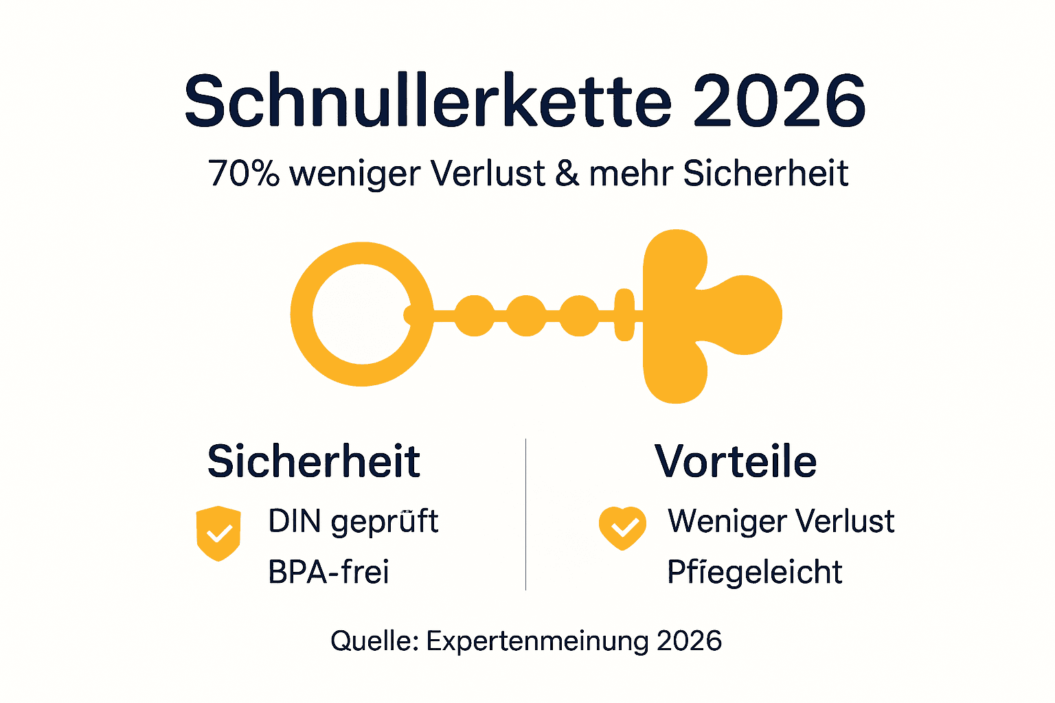Infografik: Schnullerketten – Sicherheit und praktische Vorteile auf einen Blick