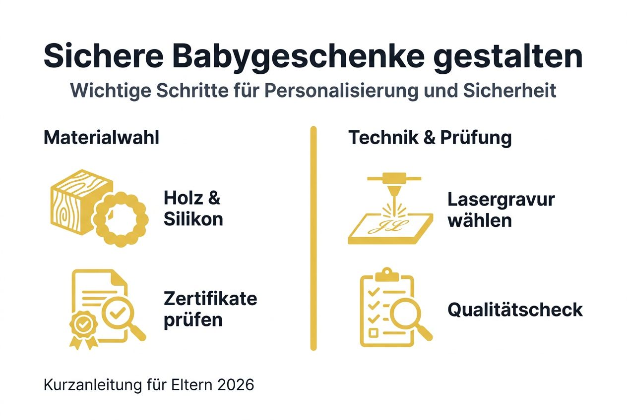 Infografik: So gestaltest du individuelle Babygeschenke sicher und kindgerecht