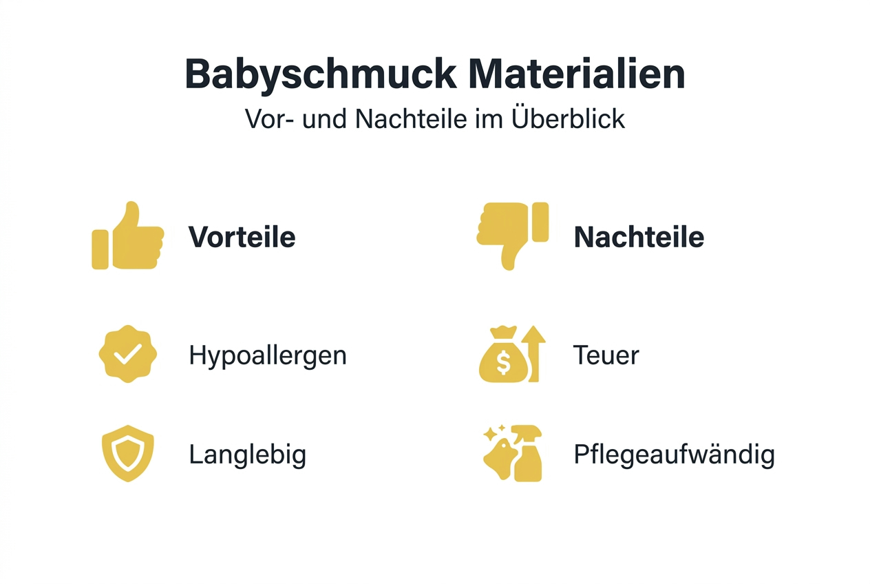 Infografik: Welche Materialien sind für Babyschmuck wirklich unbedenklich?