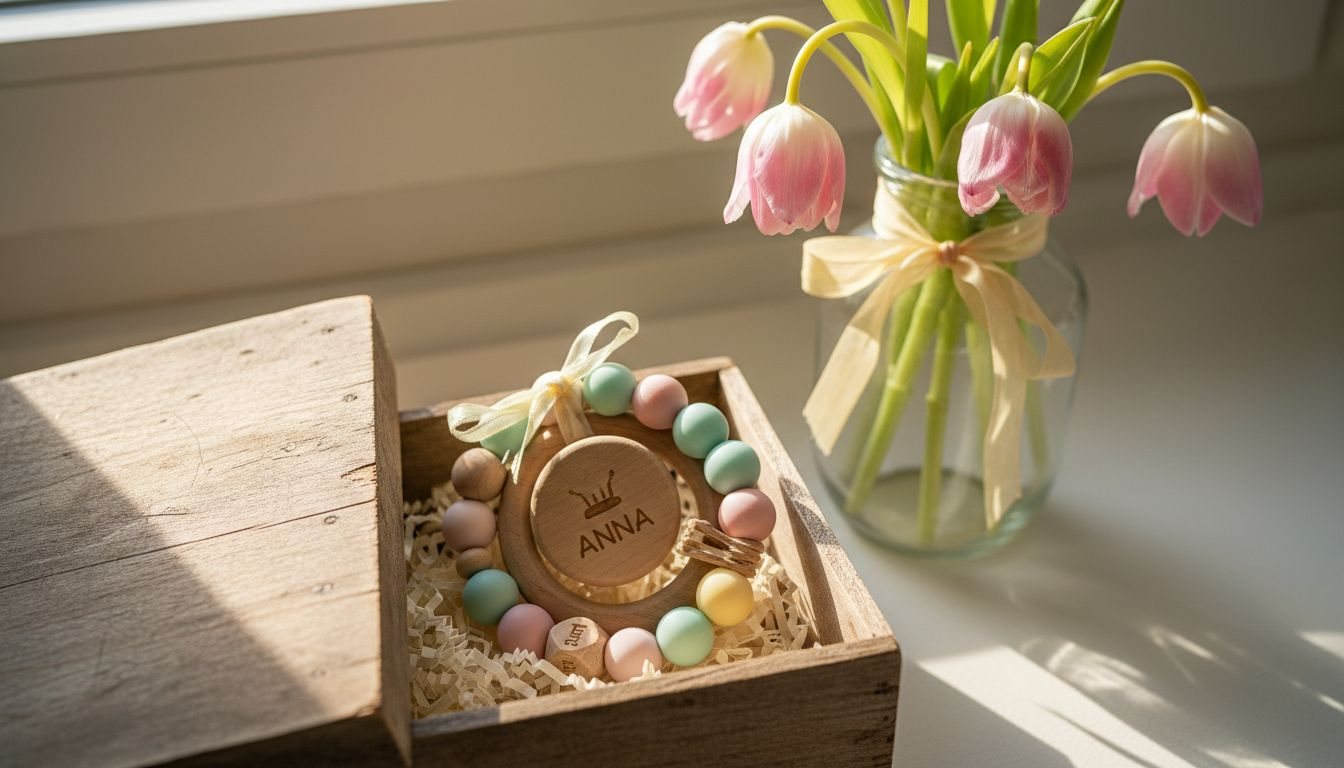 Personalisierter Beißring – ein stilvolles Geschenk zur Geburt